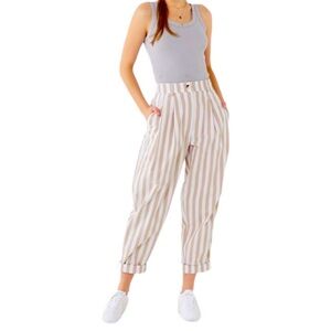 Urban Outfitters 100% cotton Striped Tan and White Women's Pants size 10